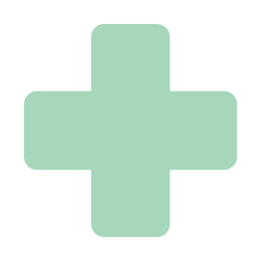 light green cross graphic from logomark